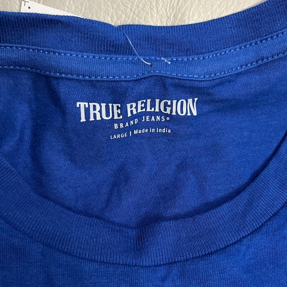 NWT - True Religion Men’s Spliced TR Logo Short Sleeve T Shirt - Size L - Picture 7 of 8